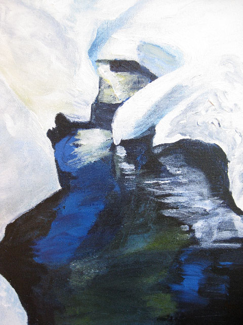 “Blue Creek” (February), acrylic, 11” by 14”, $250